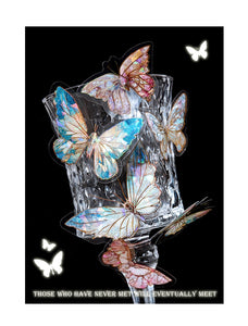 Ice Crystal Butterfly Laser Stickers