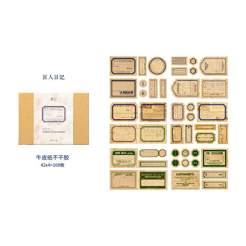 Vintage Style Crafts Man Series Sticker Boxes (208 pcs) – Original ...