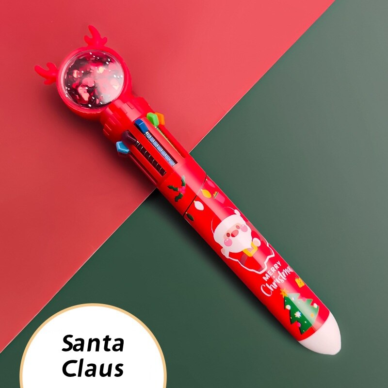 Creative Cute Ballpoint Pen 10-Color Press-Action Cartoon Multi-Color Pen  Student Marker Focus Handbook Writing Decorative Pen - China Christmas  Water Pen, Christmas Children's Gifts