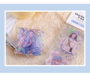 Kawaii Princess in Floral Garden Masking Tape
