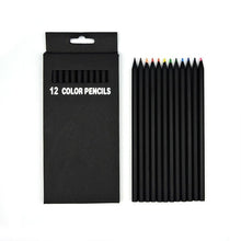 Load image into Gallery viewer, Matt Black Colorful HB Pencil Set (12 Colors)
