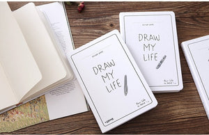 "Draw My Life" Hardcover Notebook - Original Kawaii Pen