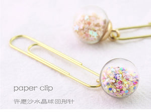 Glass Ball Paper Clips - Original Kawaii Pen