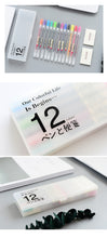 Load image into Gallery viewer, Japanese Style Colored Gel Pen + Memo Pad Set (12 Color Set)
