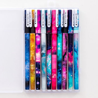 10 Korean Colored Gel Ink Kawaii Cute Pens Adult Coloring Books