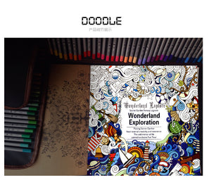 Wonderland Mandala Anti-stress Coloring Book (English Version) - Original Kawaii Pen