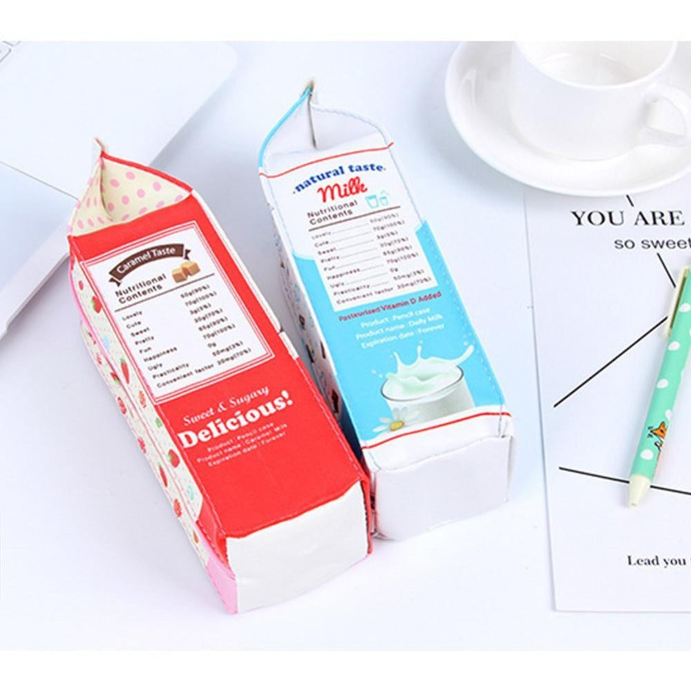 Kawaii Milk Box Zipper Cartoon Pencil Case — A Lot Mall