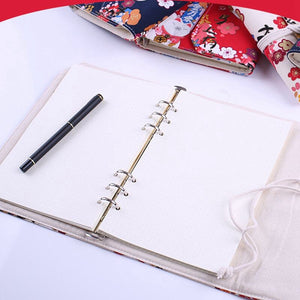 Japanese Vintage Fabric Spiral Notebook