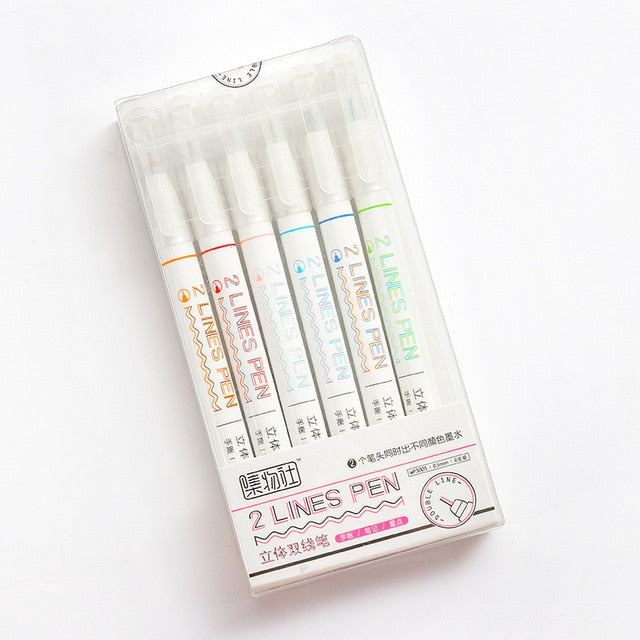 Double Lines Art Markers – Original Kawaii Pen