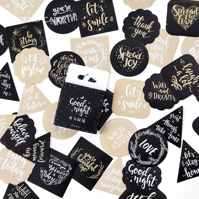 Classic Black & Gold Stickers - Original Kawaii Pen