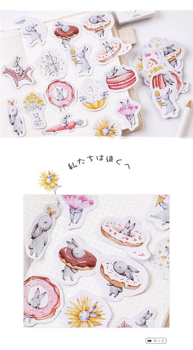Playful Bunny Stickers - Original Kawaii Pen