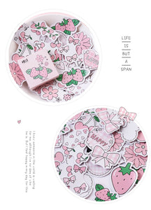 Hot Pink Strawberry Stickers - Original Kawaii Pen