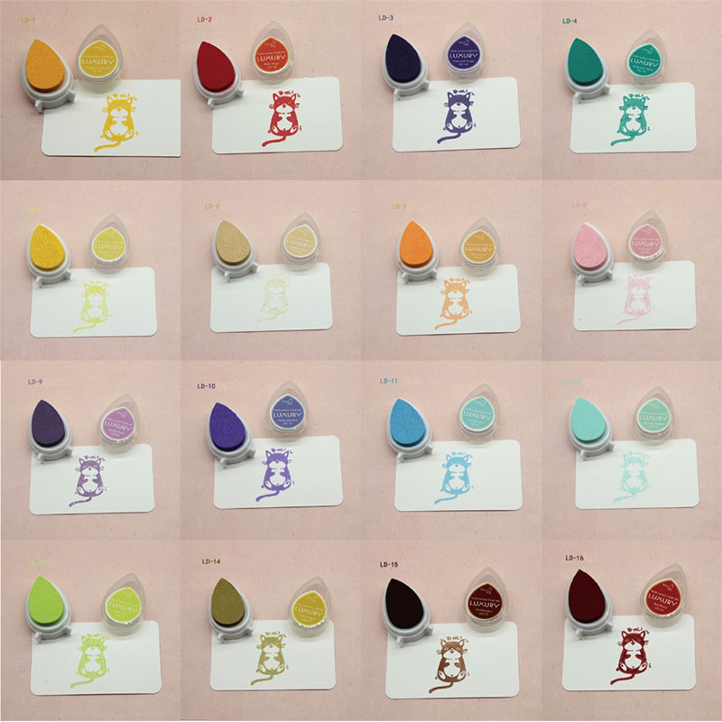 Water Droplets Color Ink Pads ( 10Pcs a Set) – Original Kawaii Pen