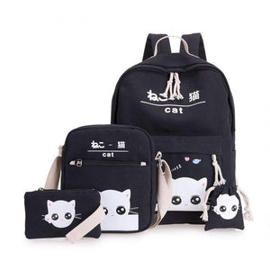 Cute Korean Cat Backpack ⭐ Value Pack 4Pcs Set⭐ - Original Kawaii Pen
