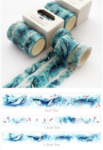 Blue Whale Washi Tape Set - Original Kawaii Pen