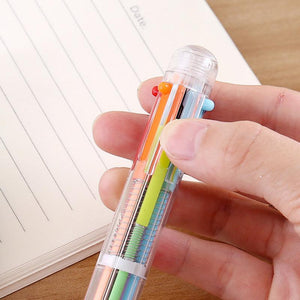 6 In 1 Multicolor Ballpoint Pens + Mechanical Pencil - Cutsy World