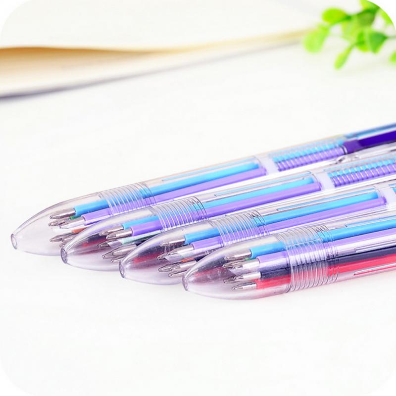 1pc Multi Color Ballpoint Pen, 6 in 1 Multi-color Pen, Candy Color