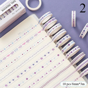 Japanese Decorative Masking Tapes ⭐Value Pack 10 Pcs Set ⭐ - Original Kawaii Pen