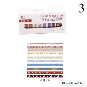 Japanese Decorative Masking Tapes ⭐Value Pack 10 Pcs Set ⭐ - Original Kawaii Pen