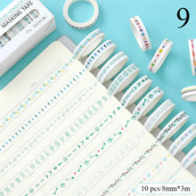 Load image into Gallery viewer, Japanese Decorative Masking Tapes ⭐Value Pack 10 Pcs Set ⭐ - Original Kawaii Pen
