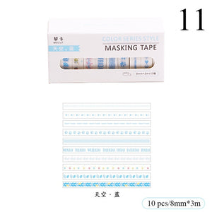 Japanese Decorative Masking Tapes ⭐Value Pack 10 Pcs Set ⭐ - Original Kawaii Pen