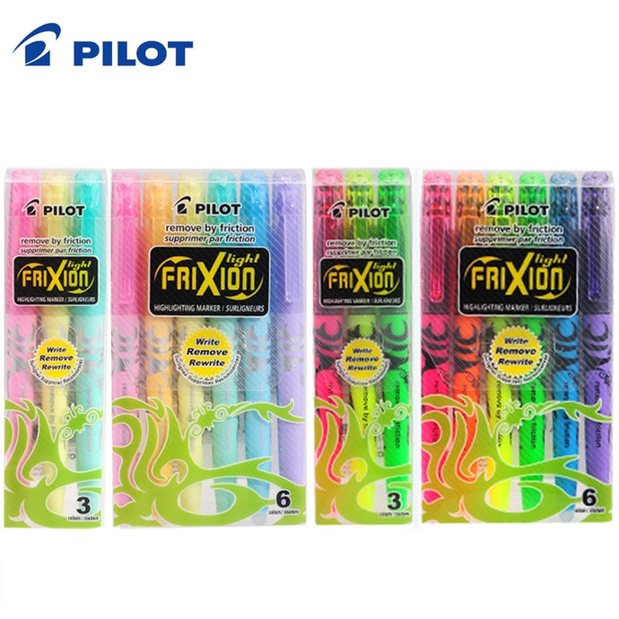 Japanese Pilot Faixion Erasable Highlighter Set ⭐ Pack 3 & 6 Pcs ⭐ - Original Kawaii Pen