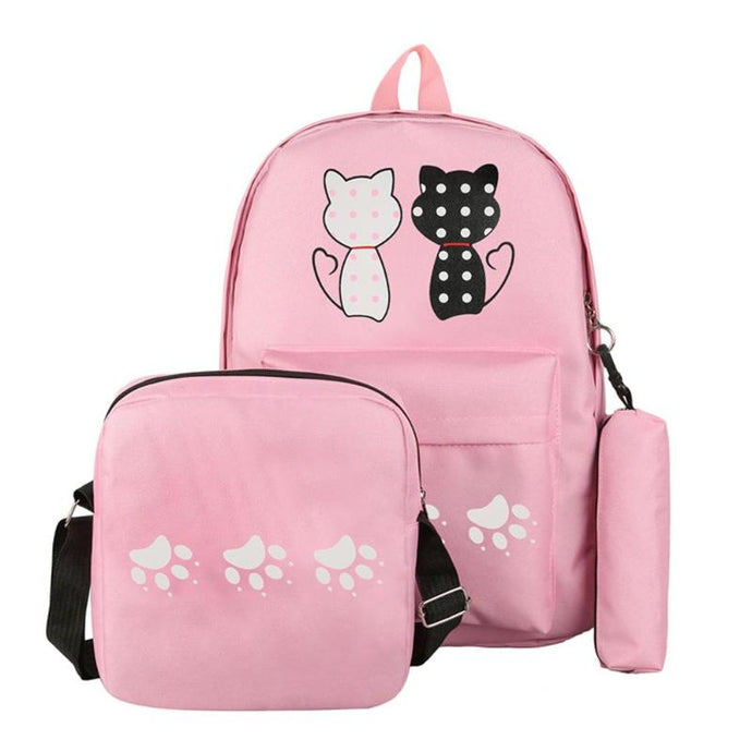 Cute Kawaii Canvas Cat Backpack Set ⭐ Value Pack 3 Pcs Set ⭐ 3 Colors ⭐ - Original Kawaii Pen