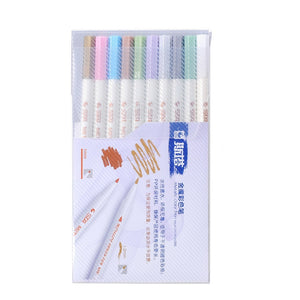Fineliner Metallic Shade Brush Pen ⭐ Set of 10 Colors ⭐ - Original Kawaii Pen