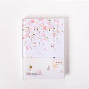 Floating Flowers Hardcover Notebook - A5 - Original Kawaii Pen
