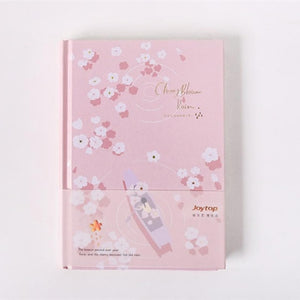 Floating Flowers Hardcover Notebook - A5 - Original Kawaii Pen