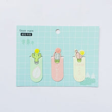 Load image into Gallery viewer, Cactus &amp; Sakura Magnetic Bookmark Set - Original Kawaii Pen
