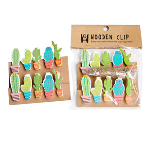 Cactus Wooden Paper Clips - Original Kawaii Pen