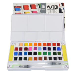 Petite Color Watercolor Field Sketch Box Set - 40 Color Palette + Water Brush - Original Kawaii Pen