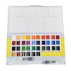 Petite Color Watercolor Field Sketch Box Set - 36 Color Palette + Water Brush - Original Kawaii Pen