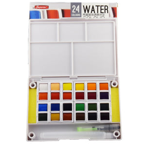 Petite Color Watercolor Field Sketch Box Set - 24 Color Palette + Water Brush - Original Kawaii Pen