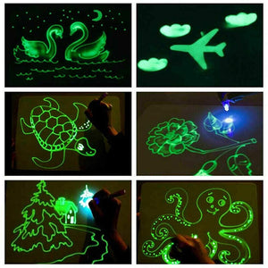 (5pcs Set) Drawing Templates for Glow In The Dark Neon Doodle Board Perfect Gift For Kids All Ages ✍ - Original Kawaii Pen
