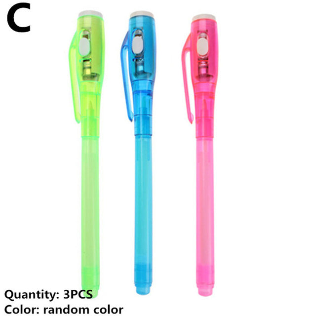 3pcs Set) Drawing Pens for Glow In The Dark Neon Doodle Board