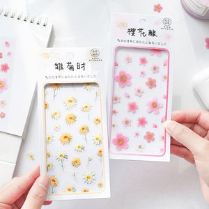 Oh-So-Sweet Floral Deco Stickers (4 Types) - Original Kawaii Pen