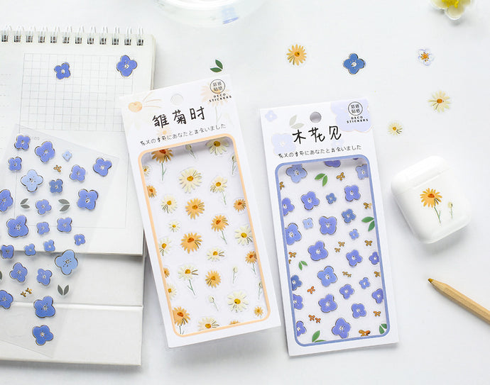 Oh-So-Sweet Floral Deco Stickers (4 Types) - Original Kawaii Pen
