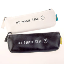 Load image into Gallery viewer, Vintage B&amp;W Leather Pencil Case - Original Kawaii Pen
