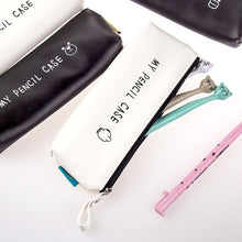 Load image into Gallery viewer, Vintage B&amp;W Leather Pencil Case - Original Kawaii Pen
