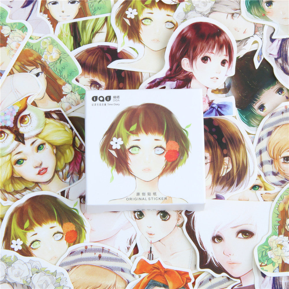 Kawaii Girl Cartoon Stickers - Original Kawaii Pen
