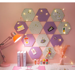 3D Hexagon Moon & Star Message Board Set (7pcs) - Original Kawaii Pen