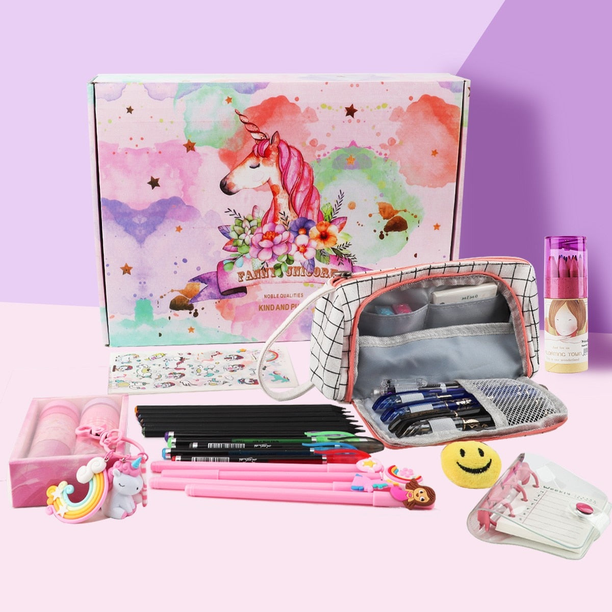 🌈 Kawaii Stationery Super Gift Set (180 pcs Set) – Original