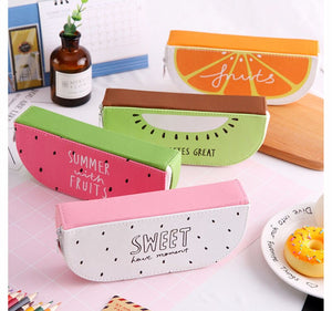 Sliced Fruits Leather Pencil Case