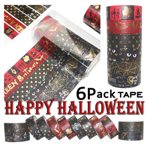 Premium Gold Foiled Halloween Washi Tape Set 🎃