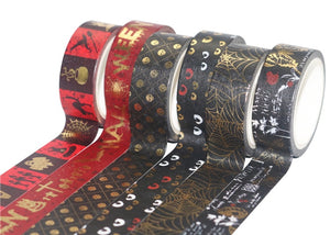 Premium Gold Foiled Halloween Washi Tape Set 🎃