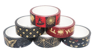 Premium Gold Foiled Halloween Washi Tape Set 🎃