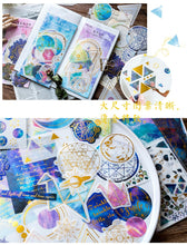 Load image into Gallery viewer, Exotic Universe Gold foiled  Stickers (6 Types)
