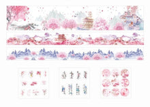 Load image into Gallery viewer, Cherry Blossom Washi Tape + Sticker Set

